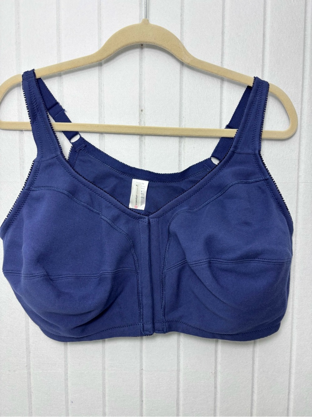 Comfort Choice Supportive Front-Closure Bra in Navy Blue Size 50C